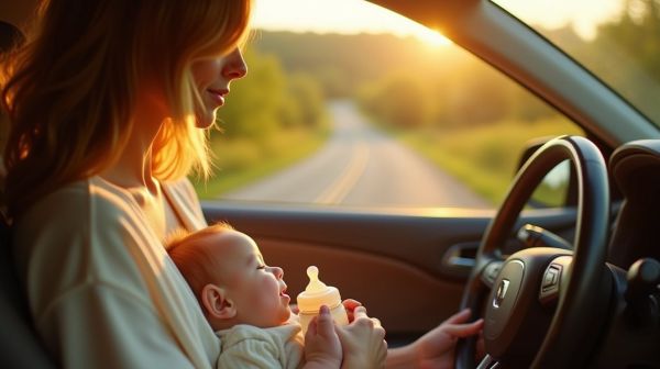 Les trajets en voiture avec un nourrisson, sans le stress du biberon froid