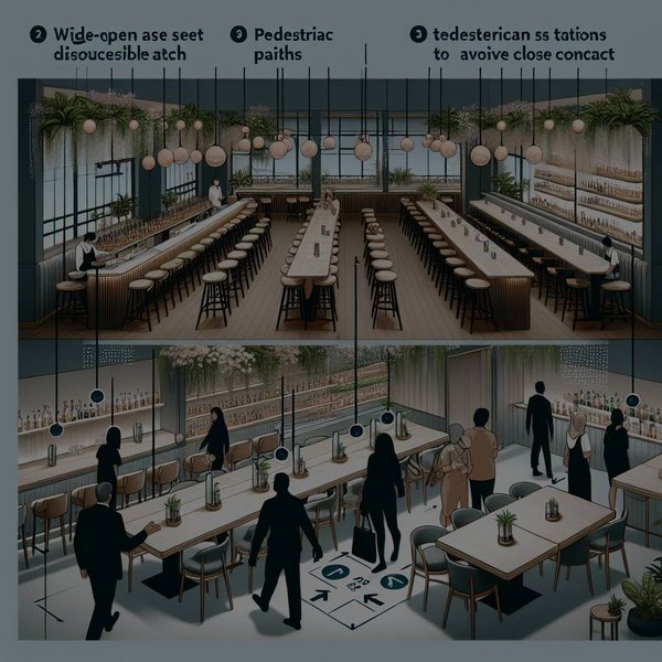 Comment concevoir un espace de bar qui facilite la socialisation tout en respectant les restrictions sanitaires actuelles ?
