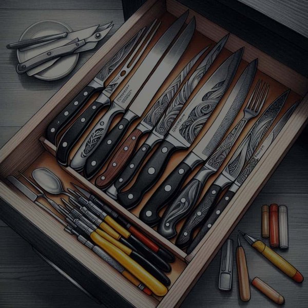 Quelle est la meilleure façon d'organiser les couteaux dans un tiroir?